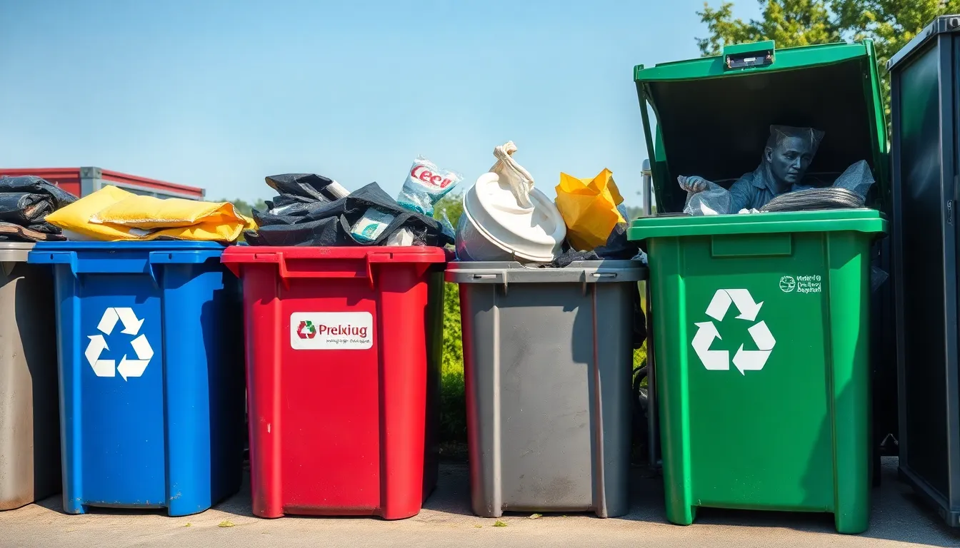 Verschiedene Abfallarten am Wertstoffhof in Waiblingen