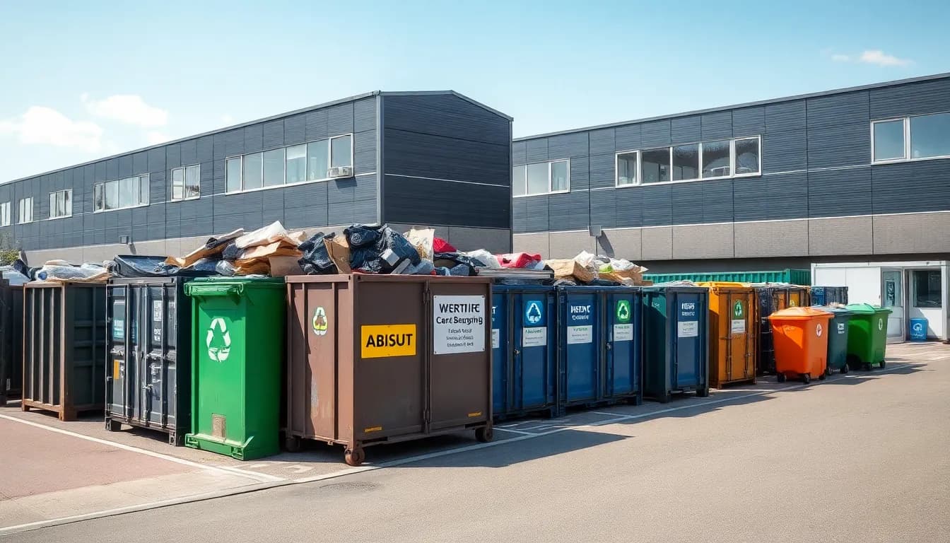 Wertstoffhof in Waiblingen mit Containern und Entsorgungsbereich