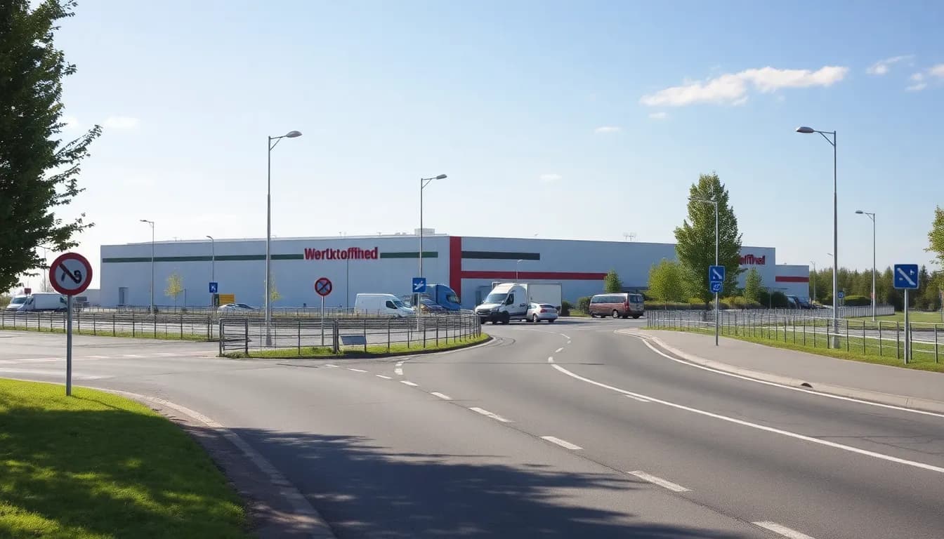 Anfahrt zu einem Wertstoffhof in Waldkraiburg