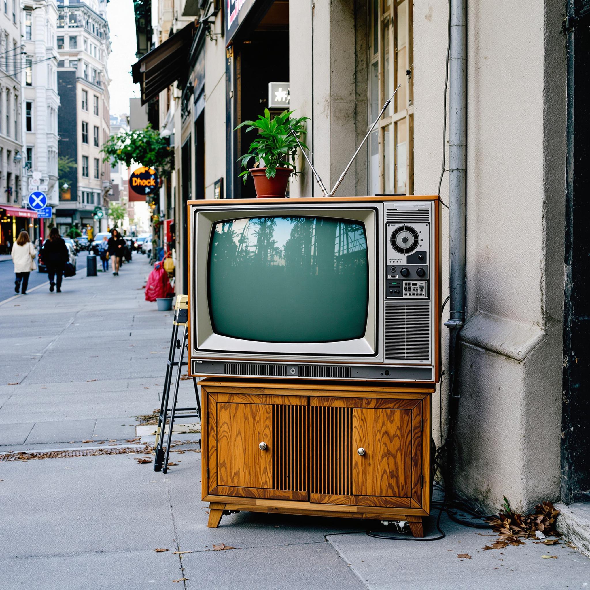 Beispiele für große Elektroaltgeräte: Ein alter Fernseher, ein Computer und eine Mikrowelle.